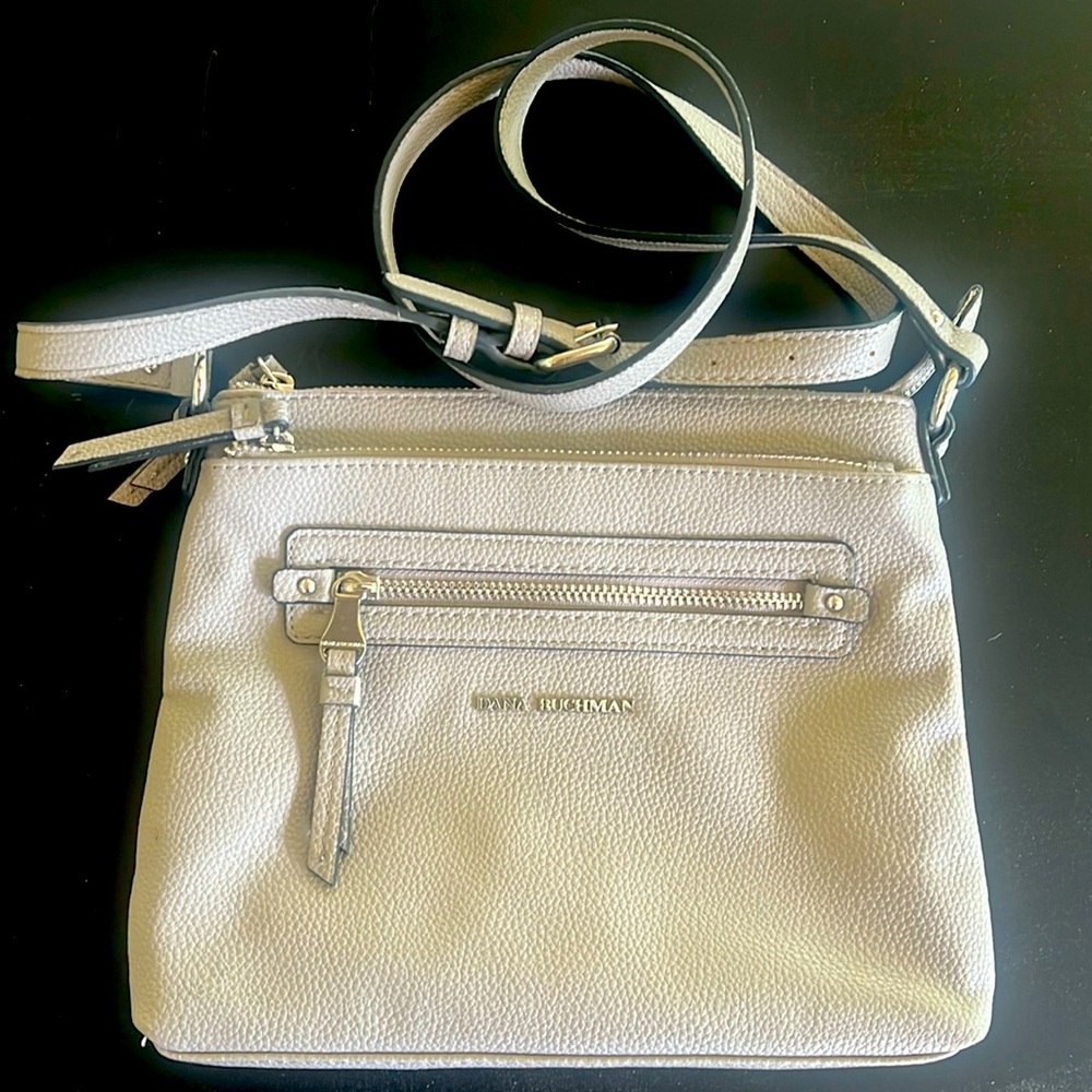 Dana Buchman Gracie Crossbody Purse in Taupe. LIKE NEW